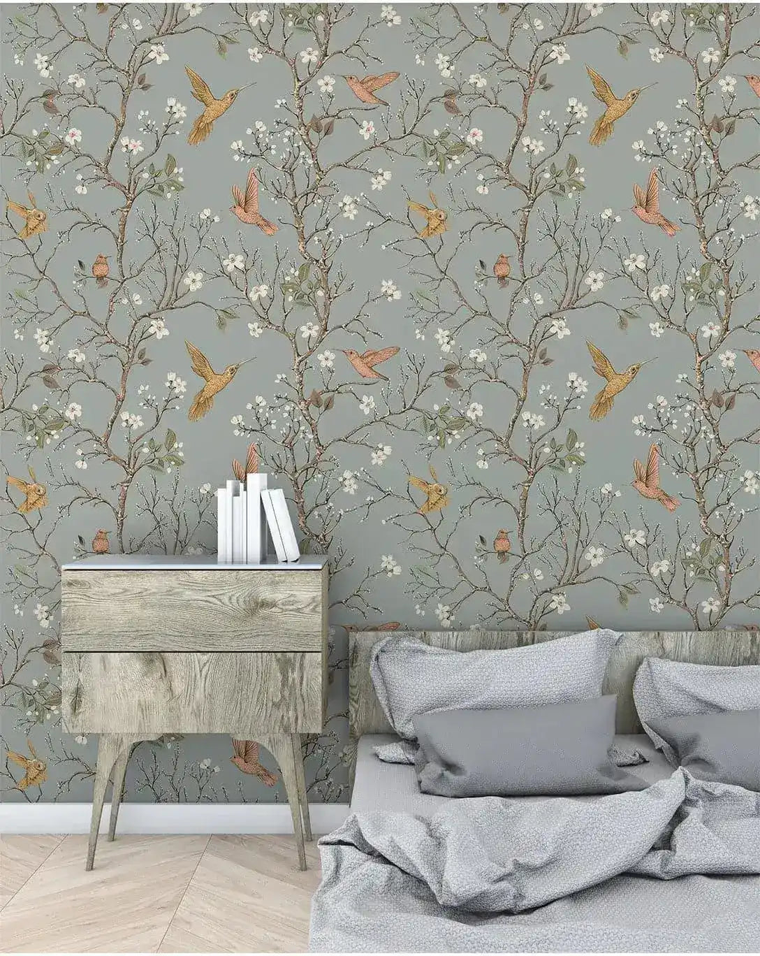 Ð¡hinese Style Tree Branch Hummingbird Wallpaper