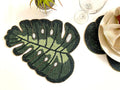 Monstera Leaf Beaded Placemat Set of 4