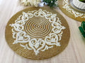 Royal Gold and White Beaded Placemat