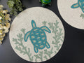 Turtle and Coral Round Beaded Placemat
