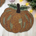 Orange Pumpkin Harvest Beaded Placemat - Set of 4