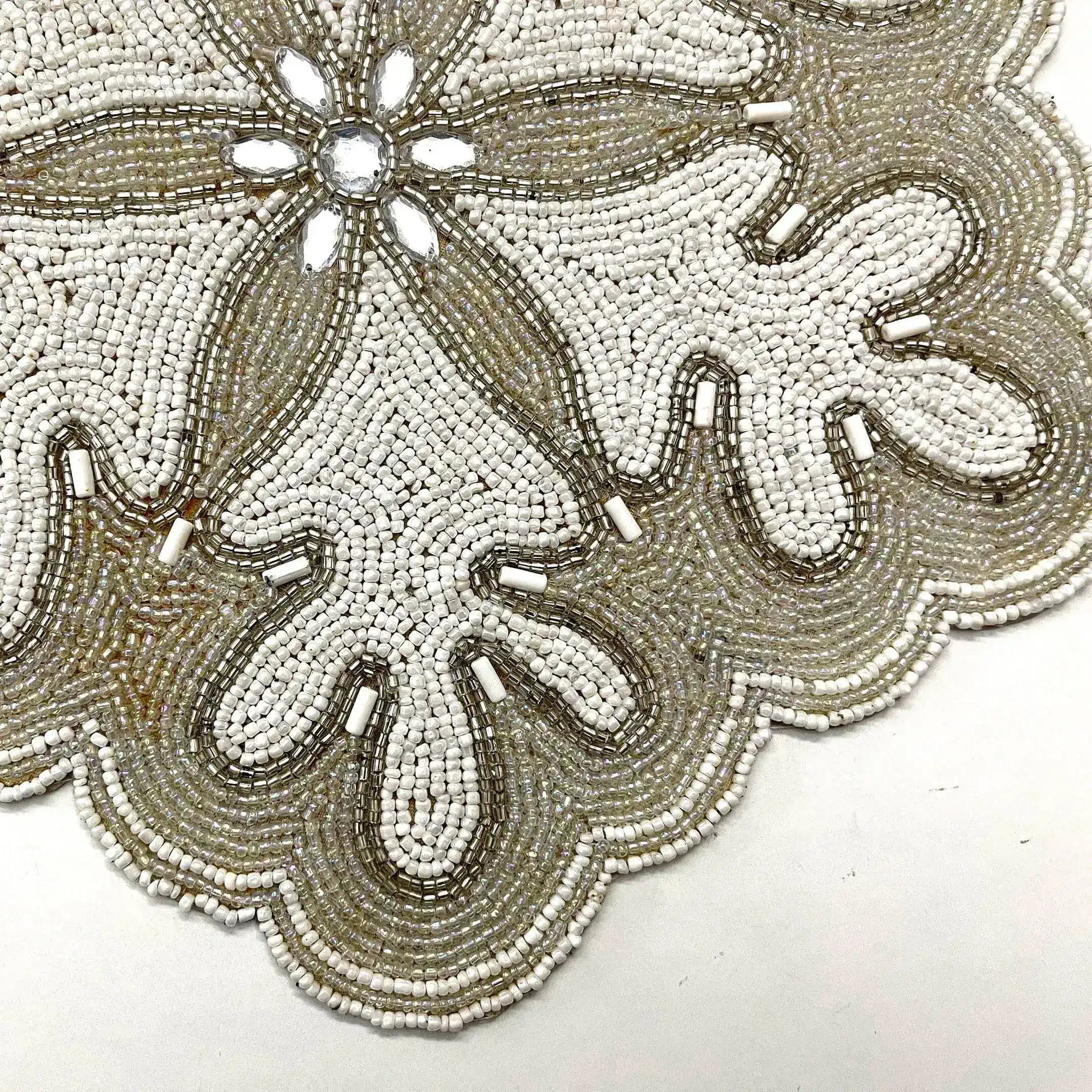 Christmas Snowflake Beaded Placemat - Set of 4