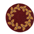 Christmas Holly Berry Round Beaded Placemat - Gold - Set of 6