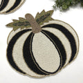 Black and White Pumpkin Harvest Beaded Placemat - Set of 4