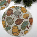 For the Love of Pumpkin Round Beaded Placemat - Set of 4