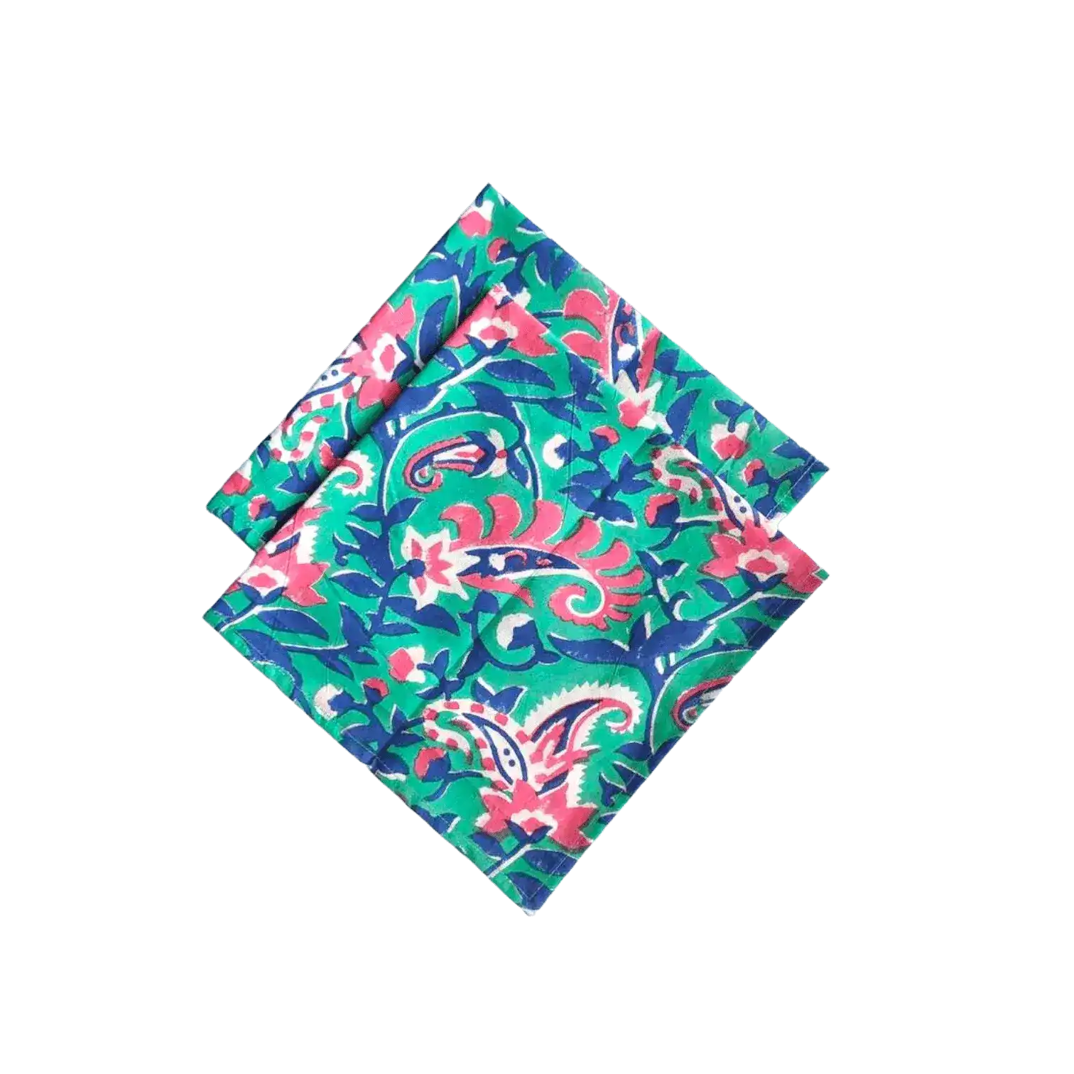 Lily Hand Block Print Cotton Napkins