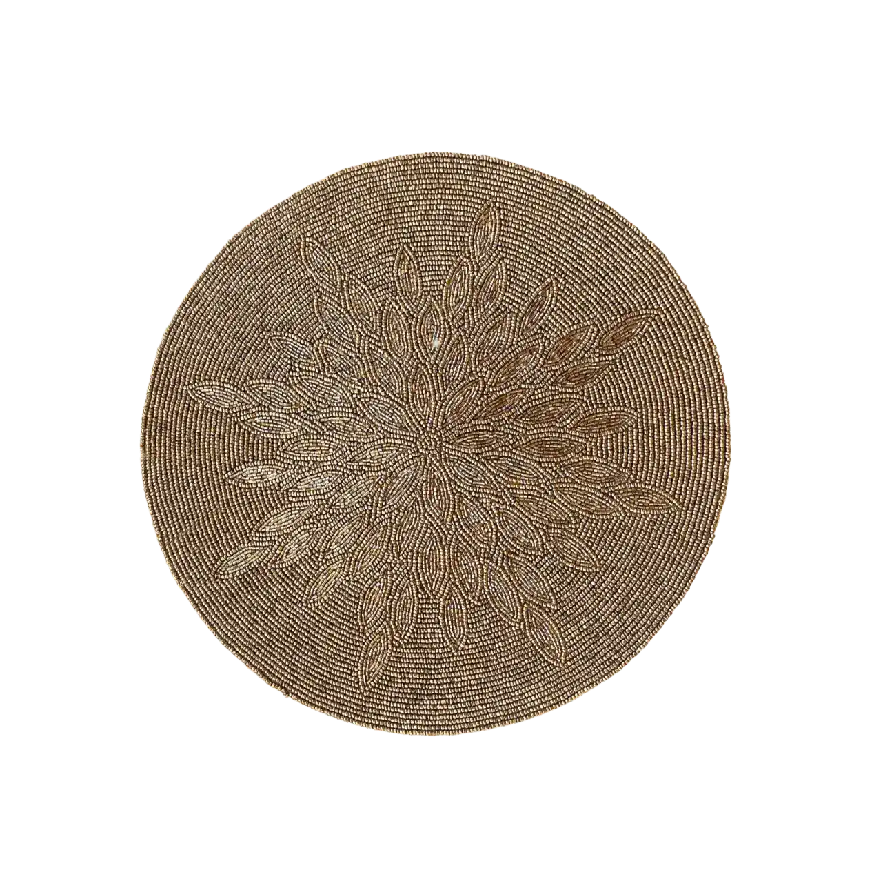 Marjory Round Beaded Placemat - Antique Gold