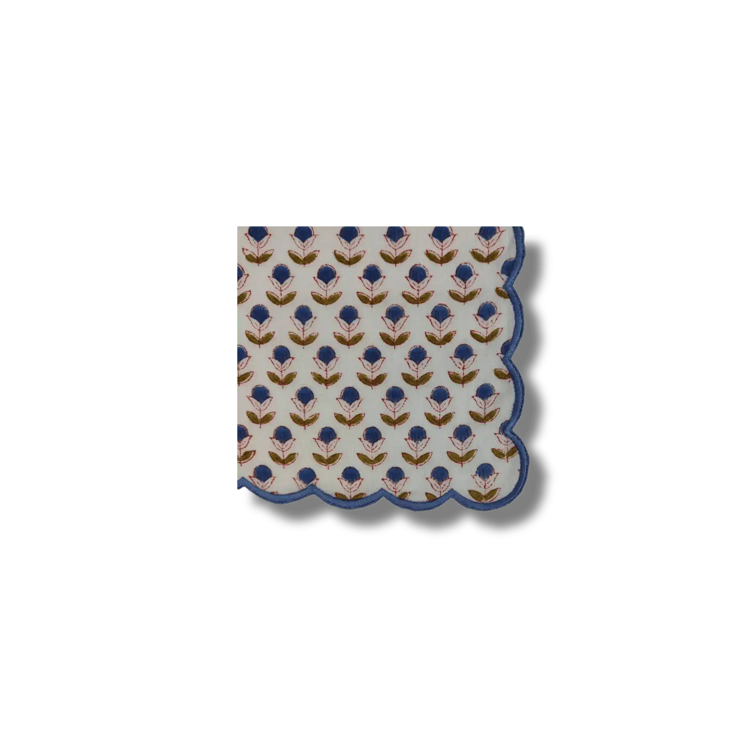 Mini Scallop Denim Blue Cotton Napkins