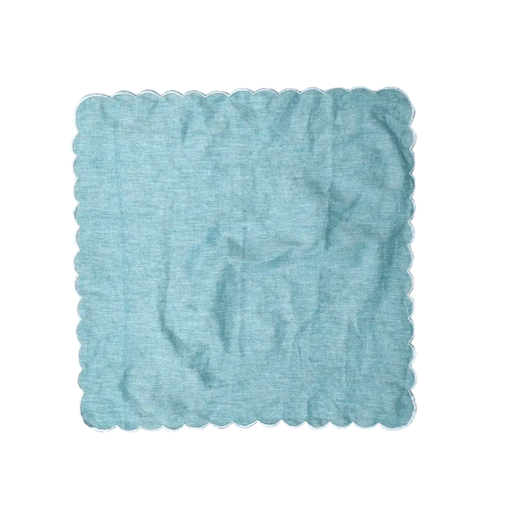Mini Scalloped Plain Cotton Napkins