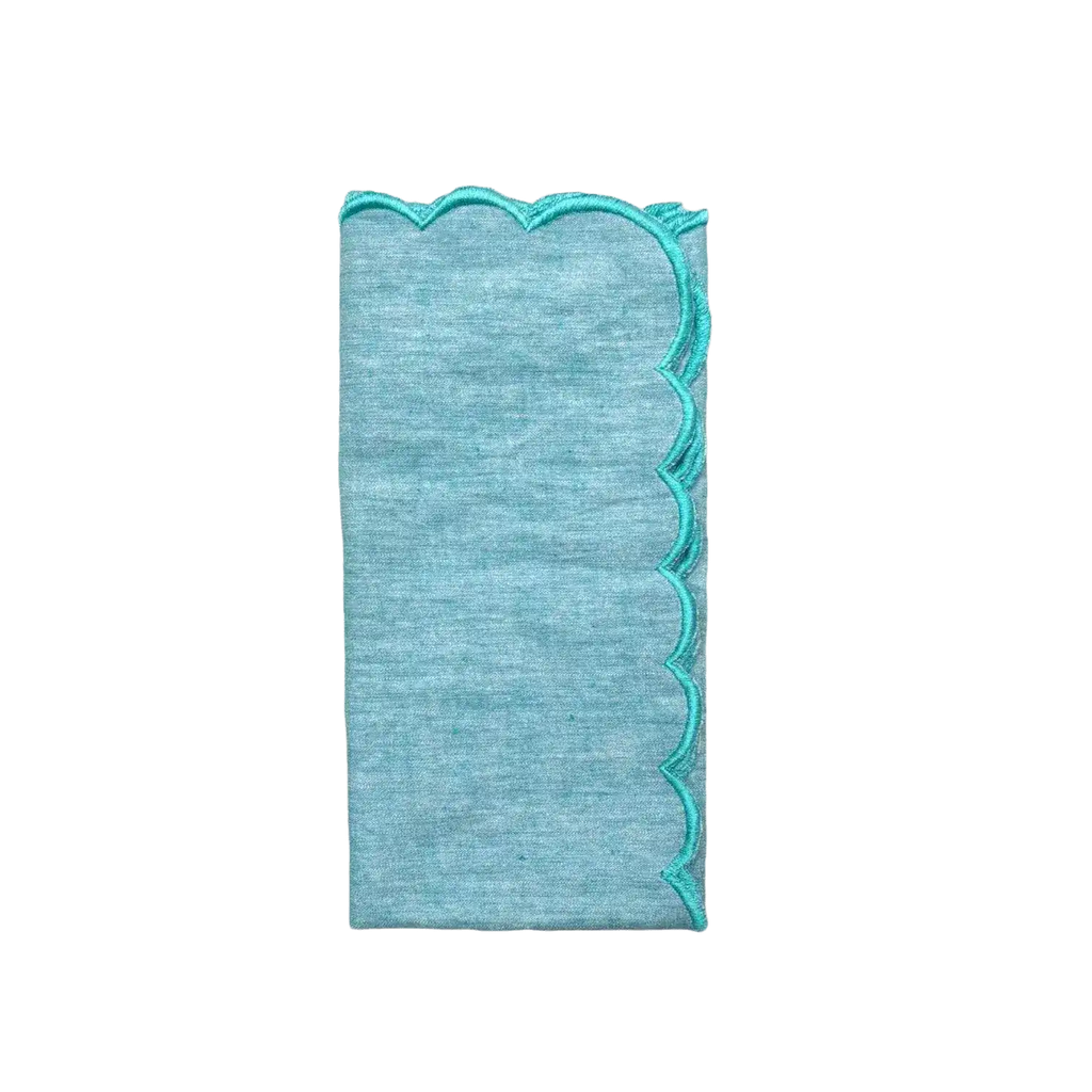 Mini Scalloped Plain Cotton Napkins