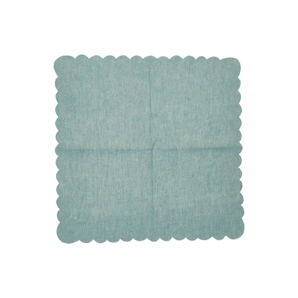 Mini Scalloped Plain Cotton Napkins