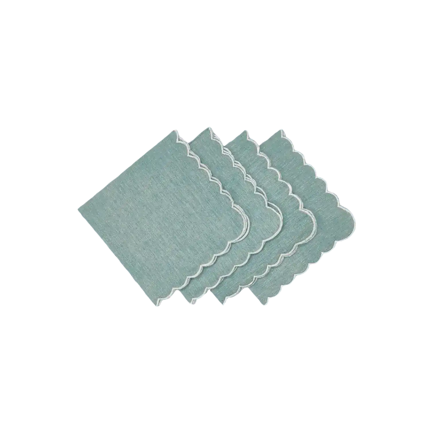 Mini Scalloped Plain Cotton Napkins