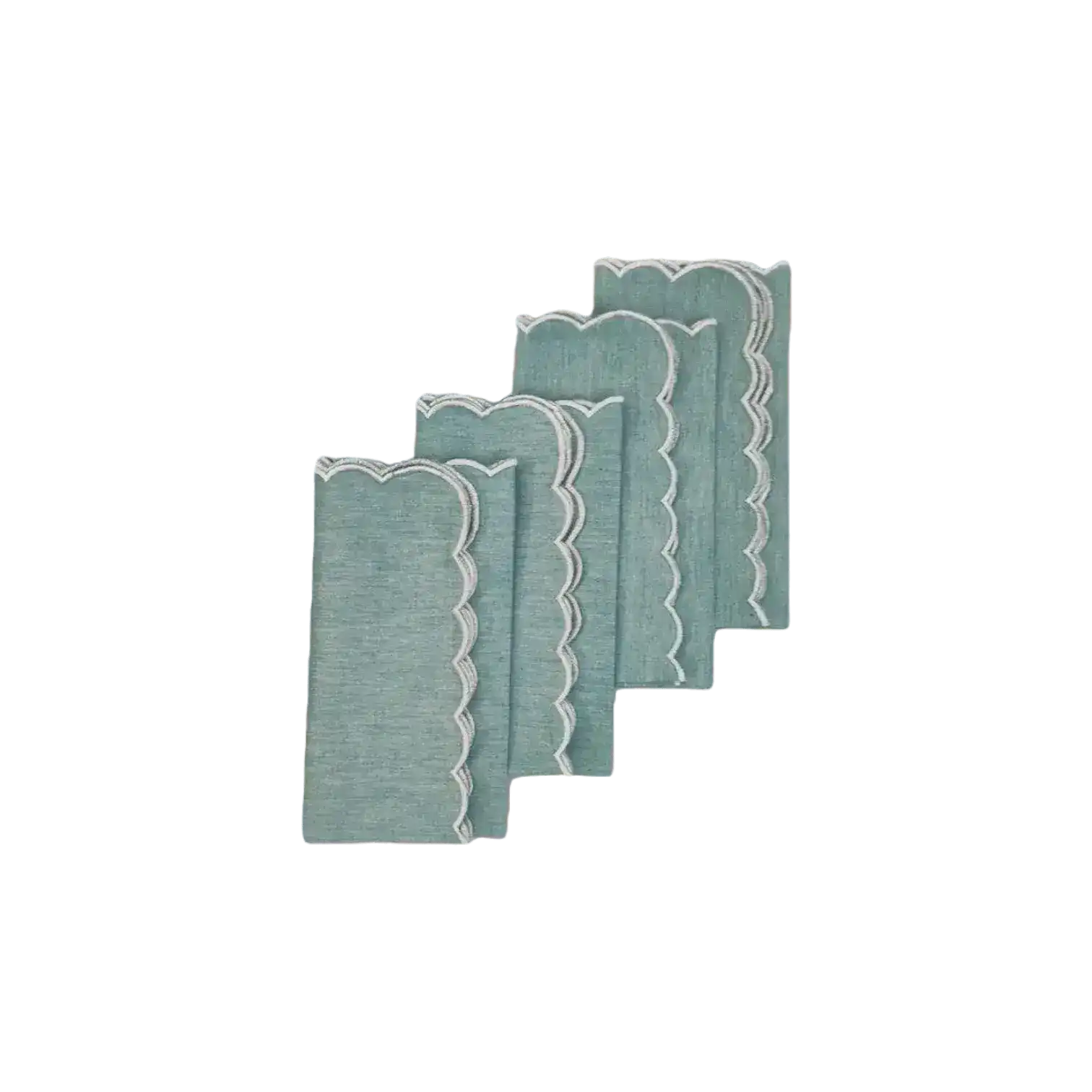 Mini Scalloped Plain Cotton Napkins