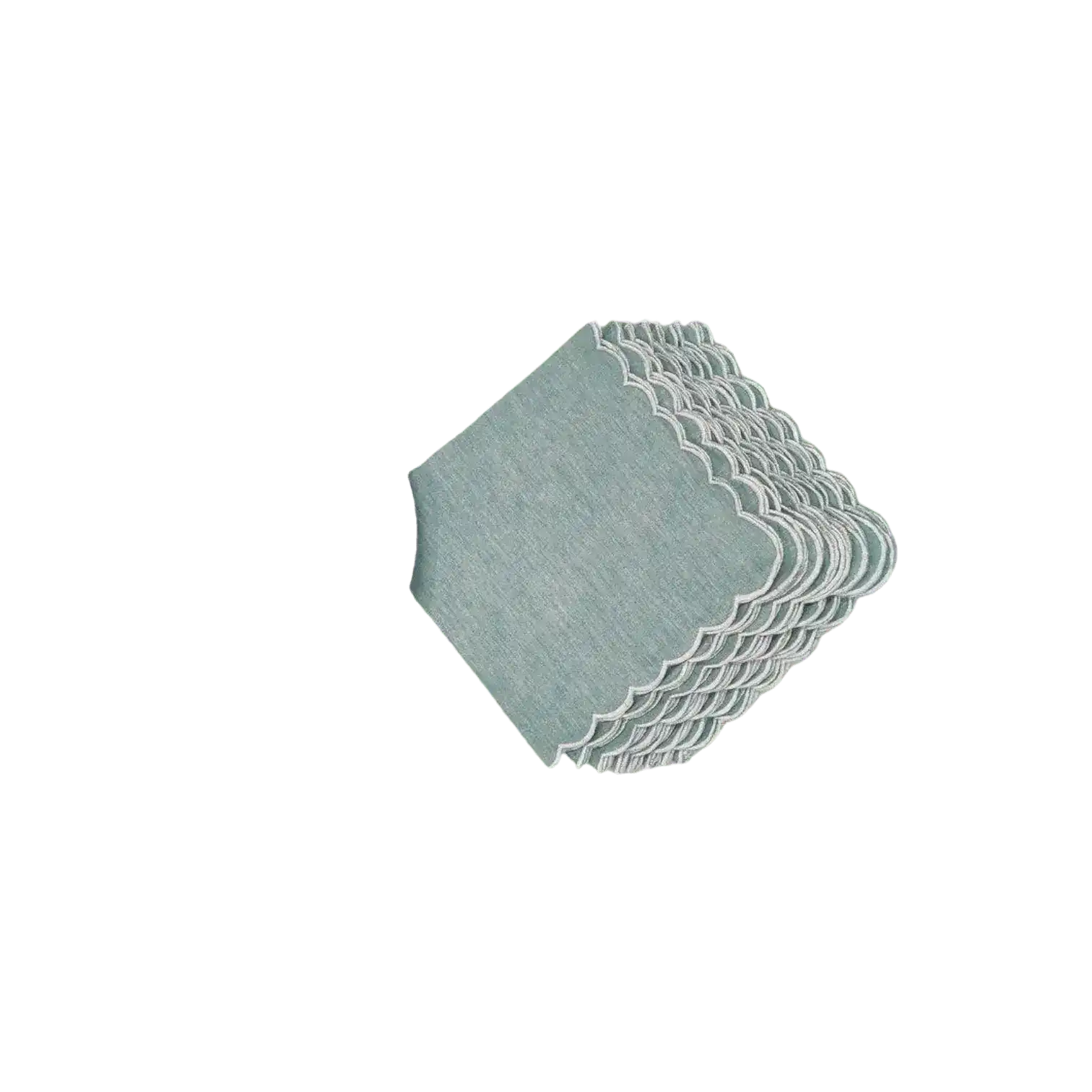 Mini Scalloped Plain Cotton Napkins