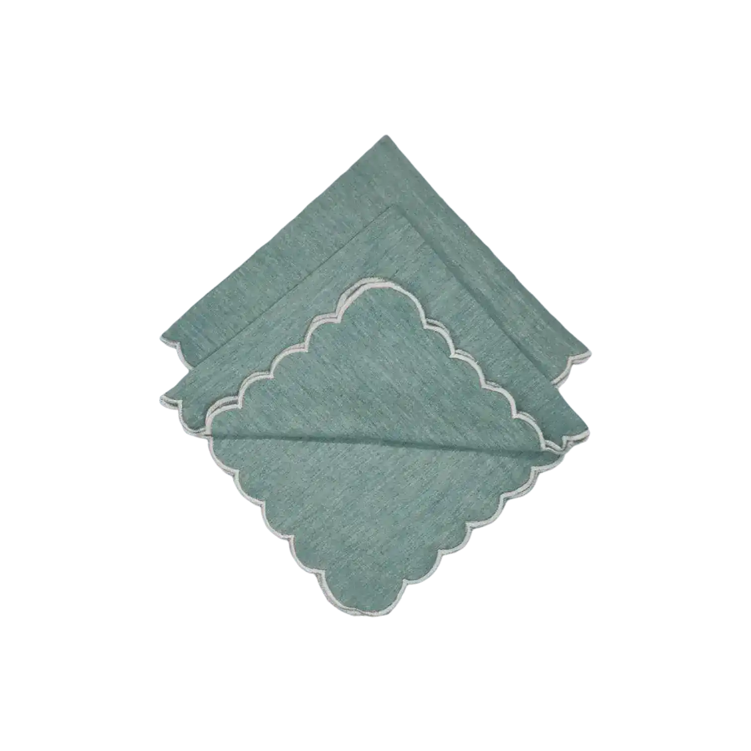 Mini Scalloped Plain Cotton Napkins