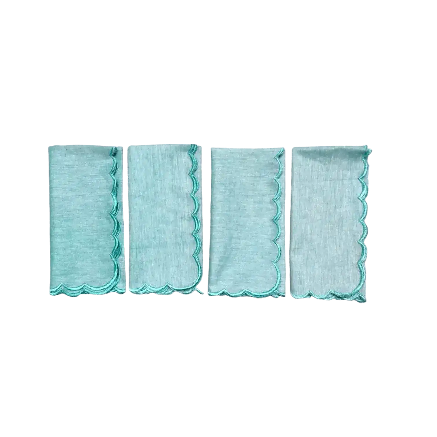 Mini Scalloped Plain Cotton Napkins