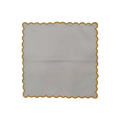 Mini Scalloped White Cotton Napkins with Embroidered Trim