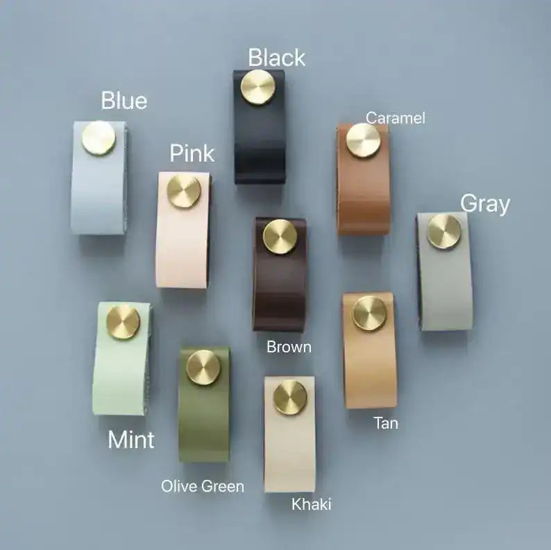 Minimalist Leather Cabinet Drawer Knob