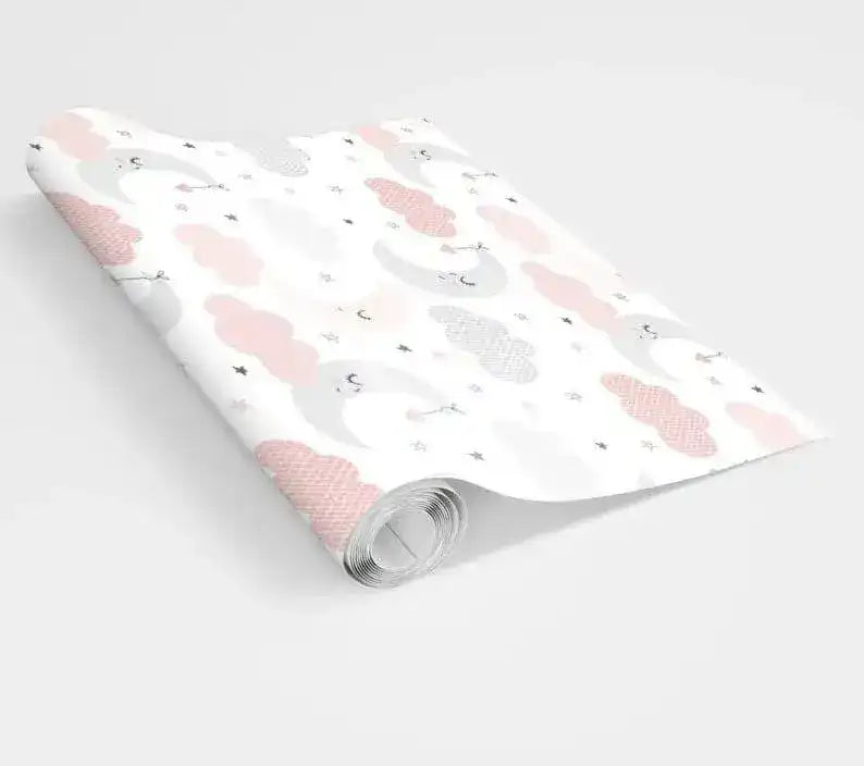 Moons and Clouds Nursery Wallpaper