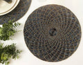 Moroccan Diamond Round Beaded Placemat - Blue