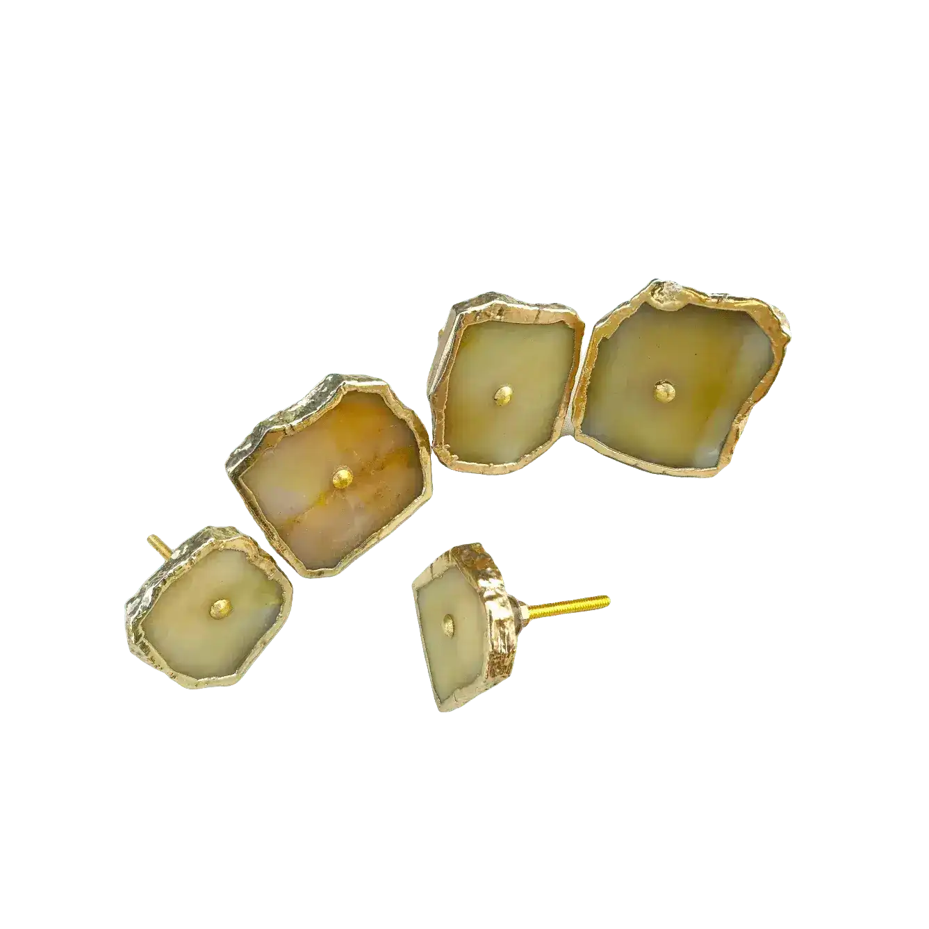 Mustard Agate Cabinet Door Pull Handle - Set of 6