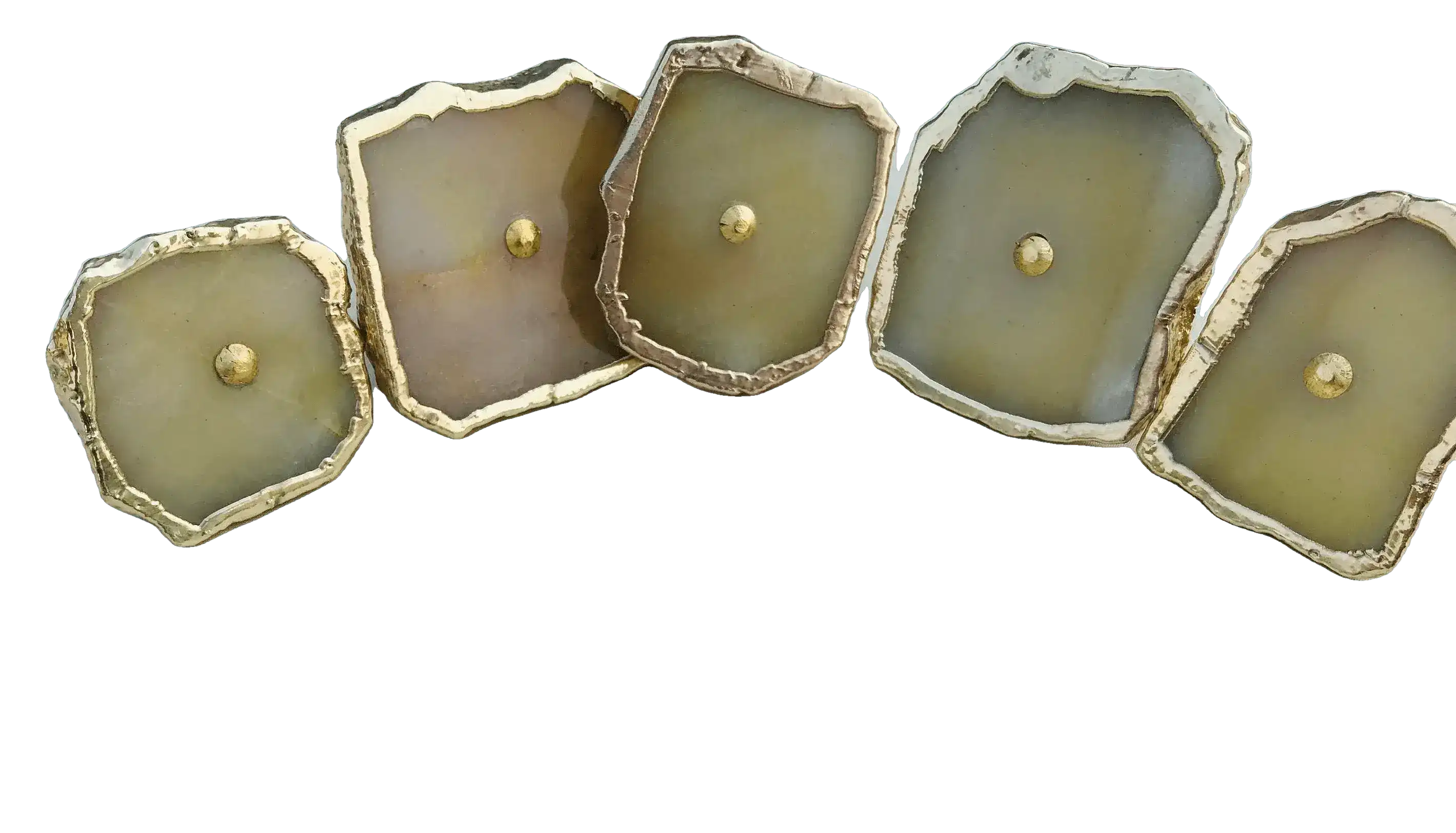 Mustard Agate Cabinet Door Pull Handle - Set of 6