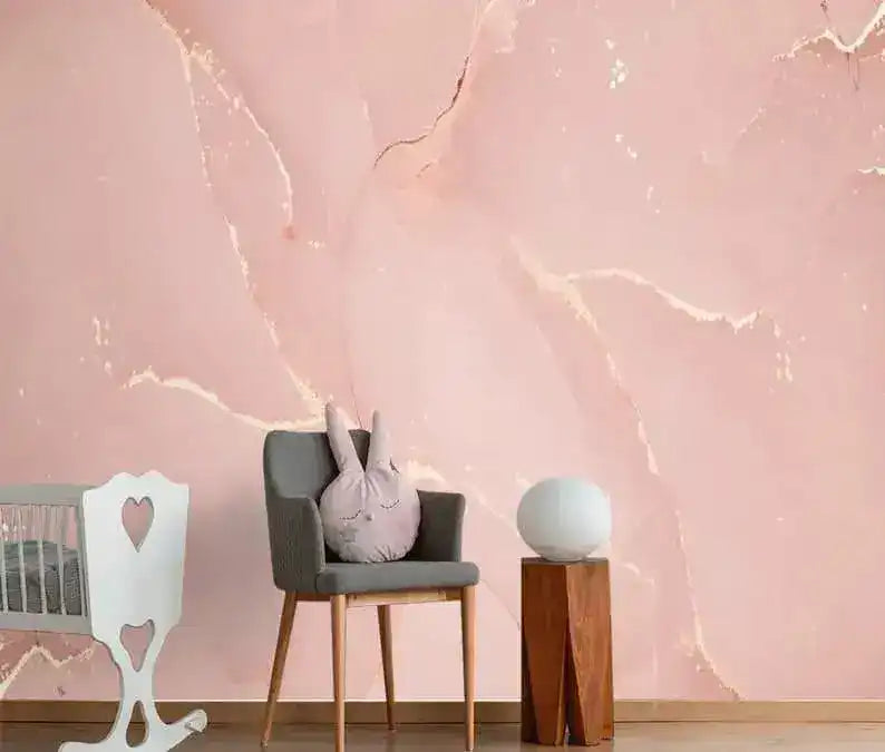 Pastel Blush Pink Marble Wallpaper Mural