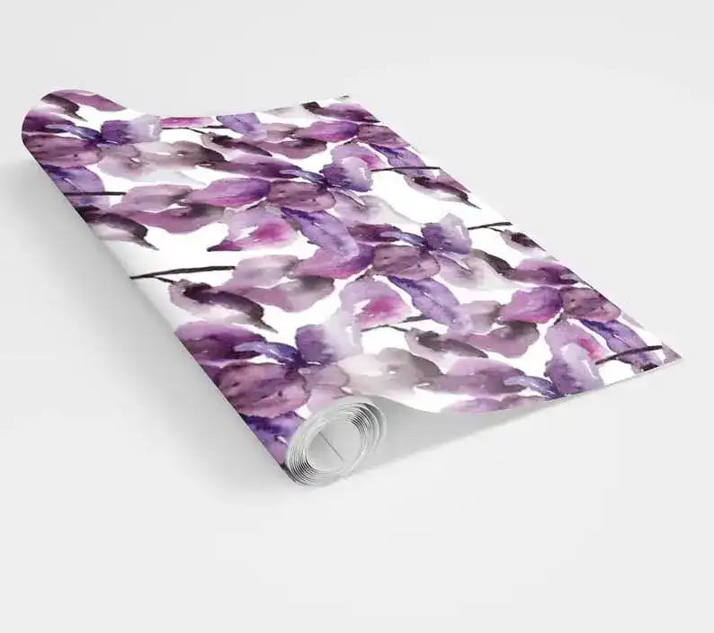 Pastel Purple Floral Watercolor Wallpaper