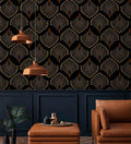 Petal Symphony Art Deco Wallpaper