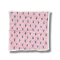 Pink and Blue Block Print Cotton Napkins with White Border Lace