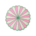 Pink and White Beaded Scallop Round Placemats