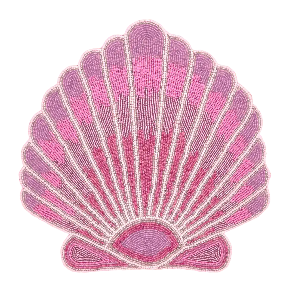Pink Sea Shell Beaded Placemat - Set of 4