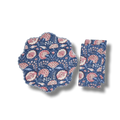 Pond of Flowers Block Printed Cotton Placemats and Napkins