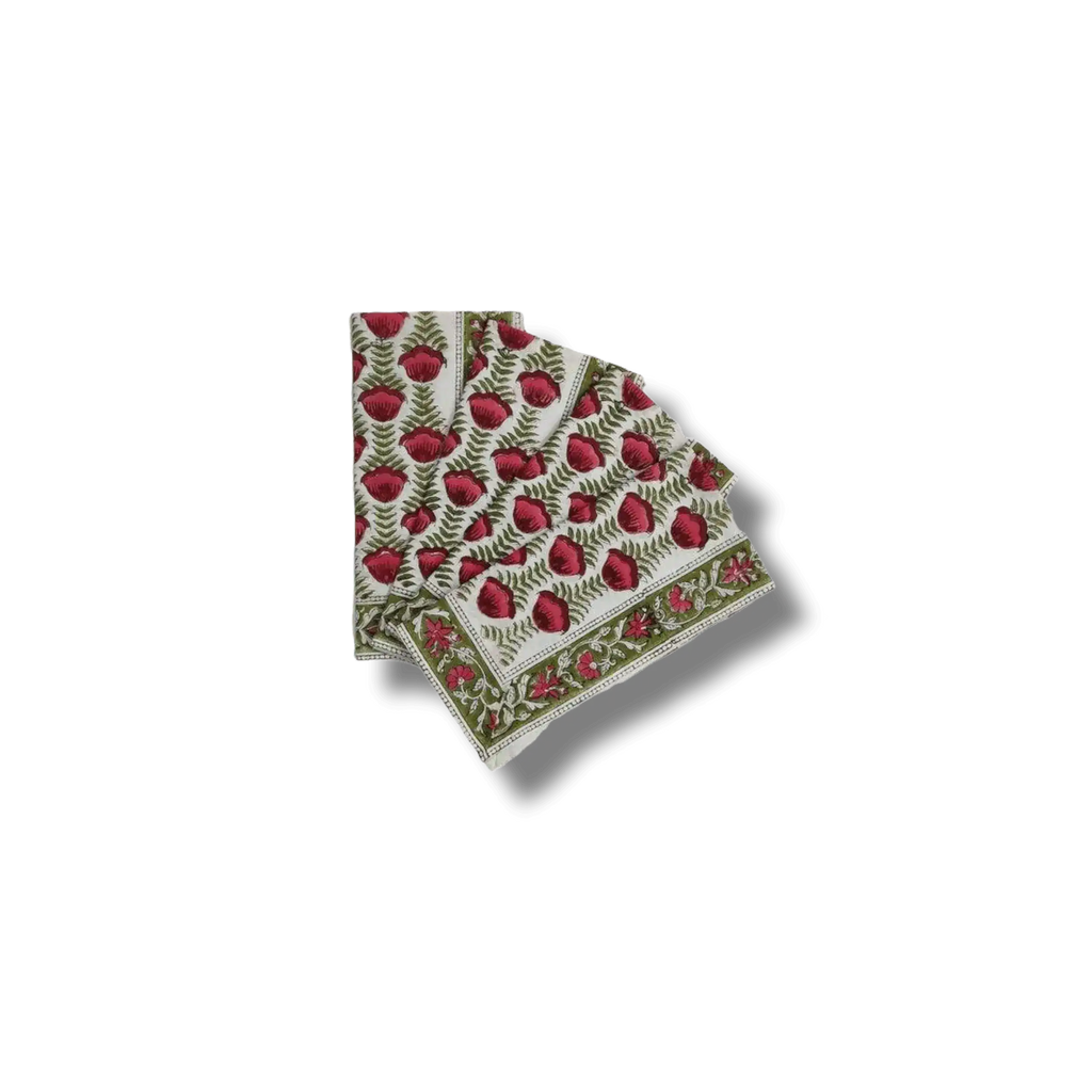 Pryna Hand Block Printed Cotton Napkin Set