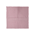 Punch Pink Stripes on White Scalloped Cotton Napkins
