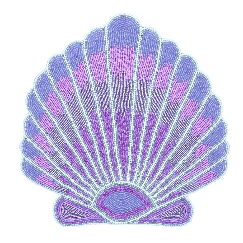 Purple Sea Shell Beaded Placemat - Set of 4