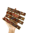Red Agate Cabinet Door Pull Handle - Set of 4