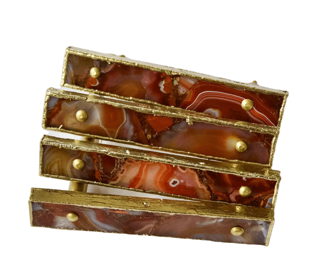 Red Agate Cabinet Door Pull Handle - Set of 4