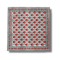 Red Floral Hand Block Printed Cotton Napkins