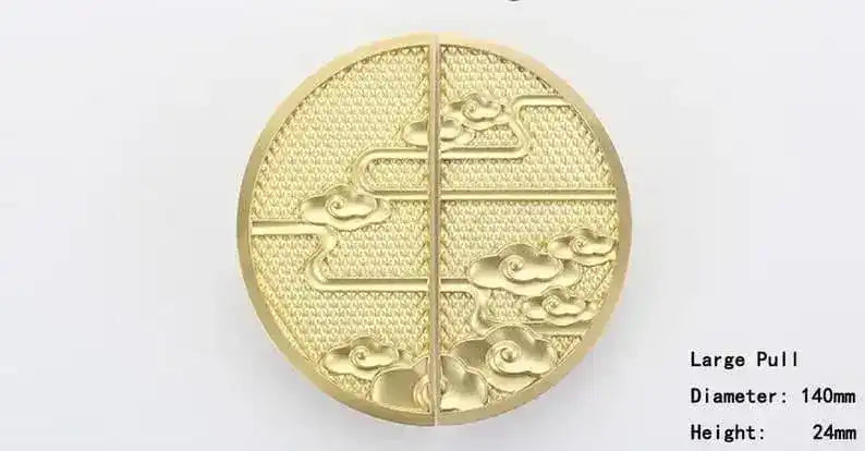 Round Brass Chinoiserie Cabinet Drawer Knob