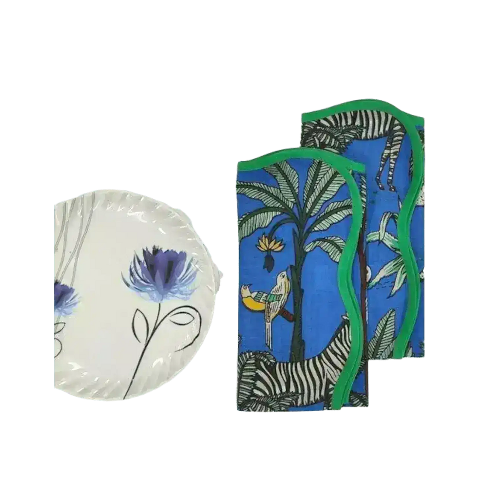 Safari Scalloped Cotton Napkin Set of 2