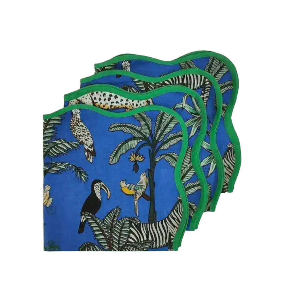 Safari Scalloped Cotton Napkin Set of 10