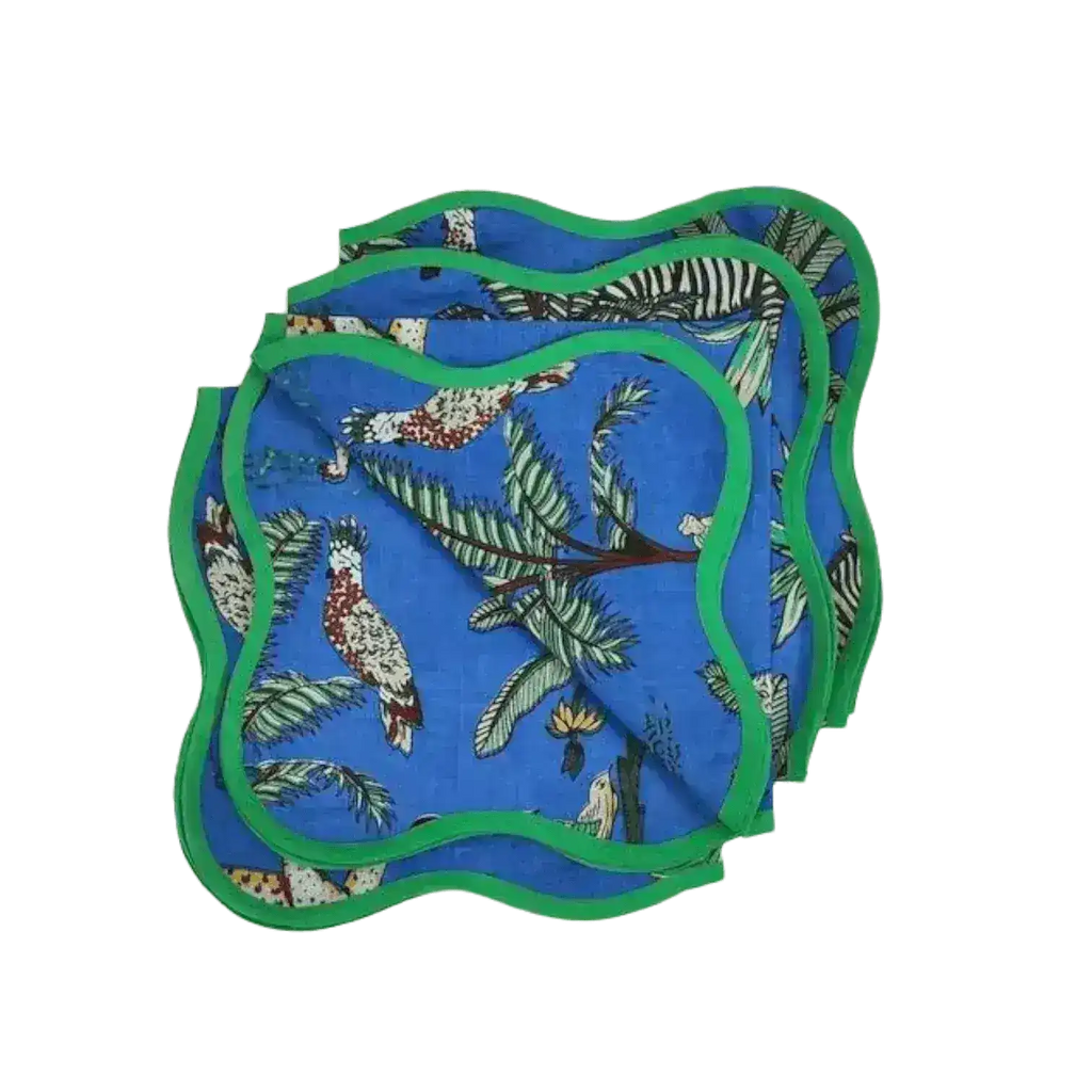 Safari Scalloped Cotton Napkin Set of 2