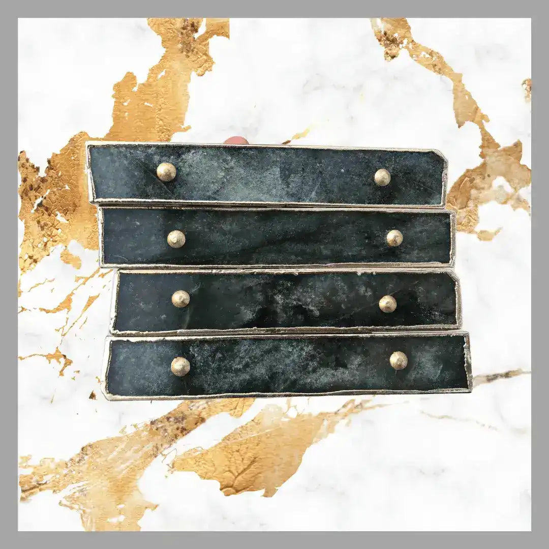 Sage Green Agate Cabinet Door Pull Handle - Set of 4