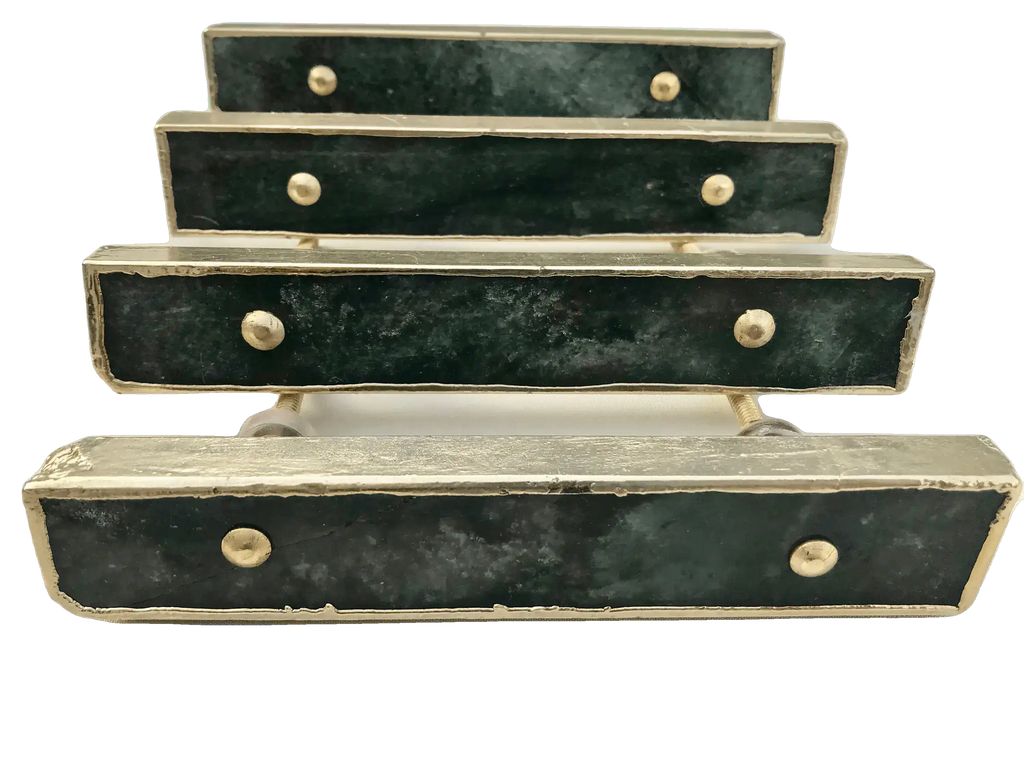 Sage Green Agate Cabinet Door Pull Handle - Set of 4