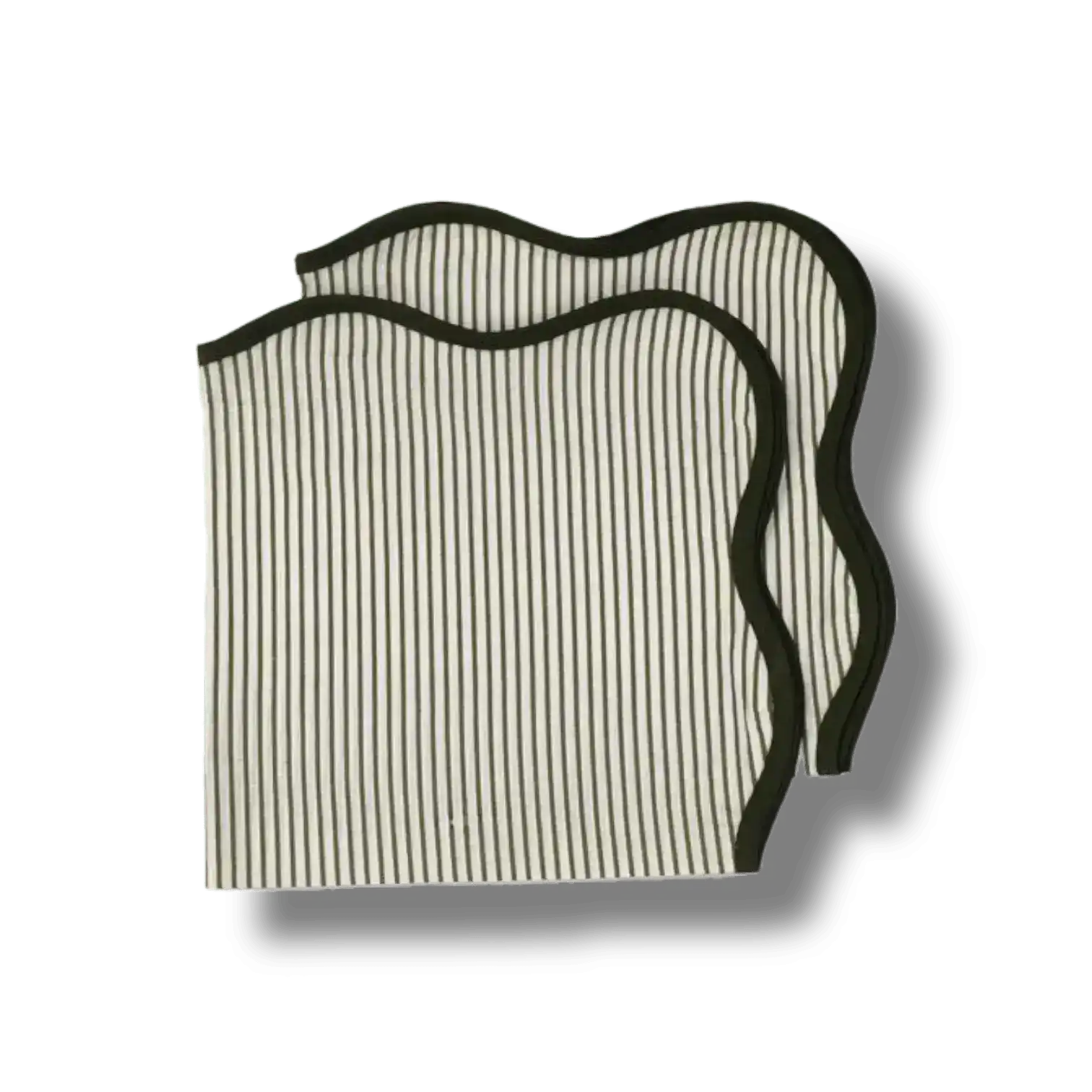 Scallop Striped Square Cotton Napkins