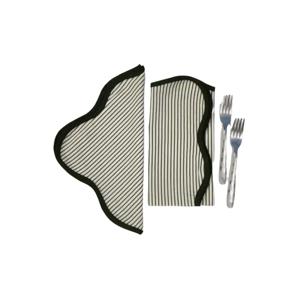 Scallop Striped Square Cotton Napkins