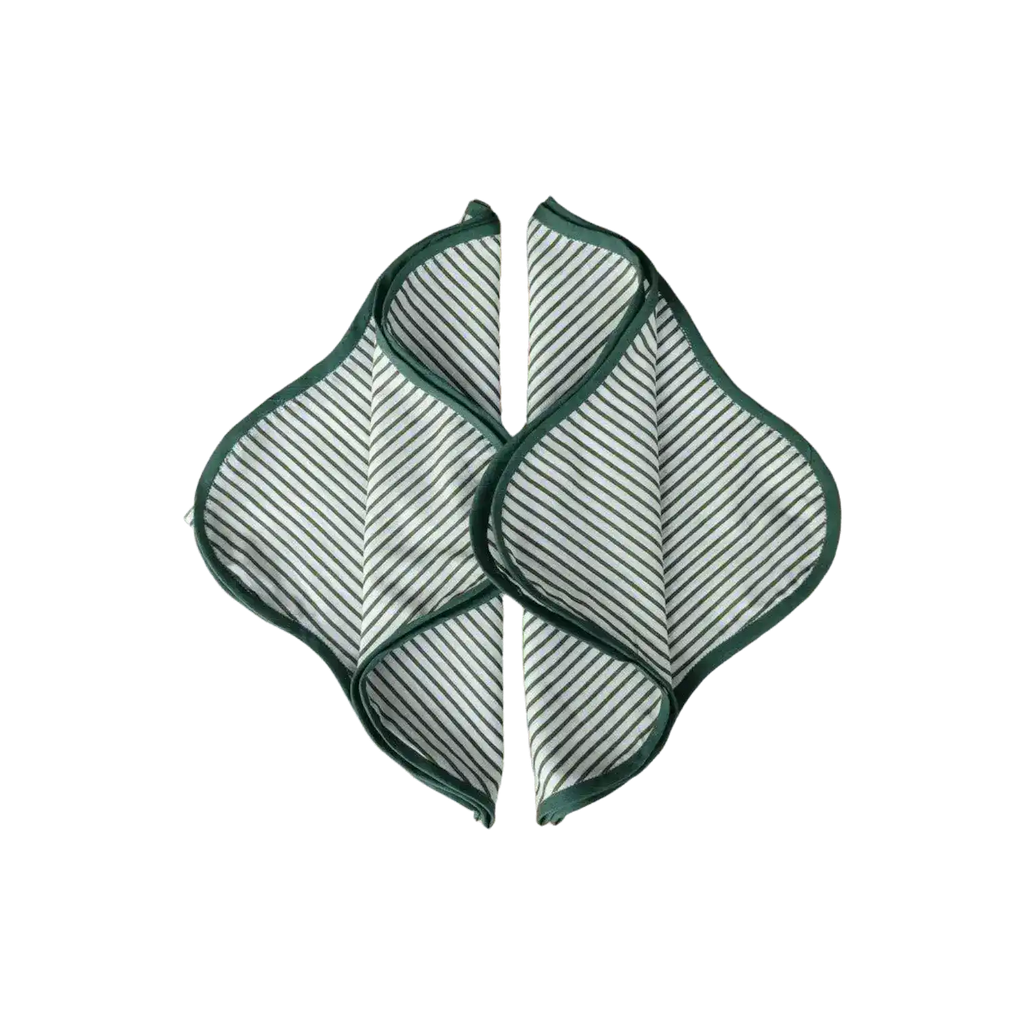 Scallop Striped Square Cotton Napkins