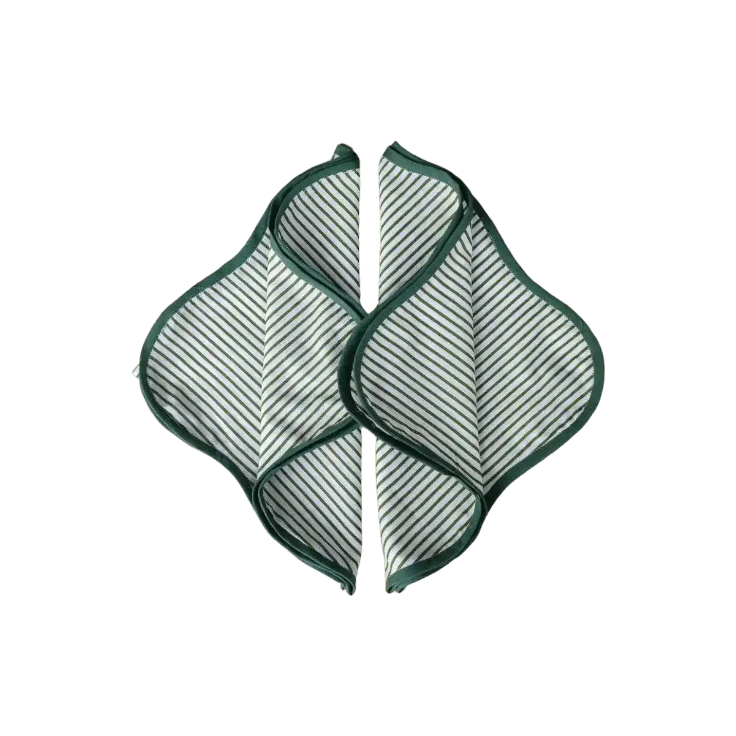 Scallop Striped Square Cotton Napkins