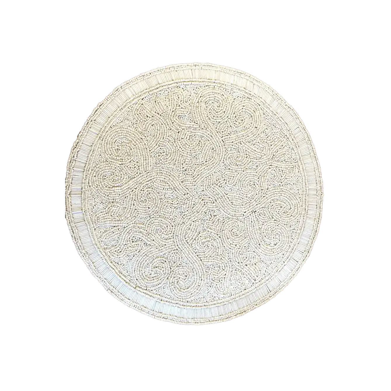 Set of 2 Kaiser Round Beaded Placemat - White
